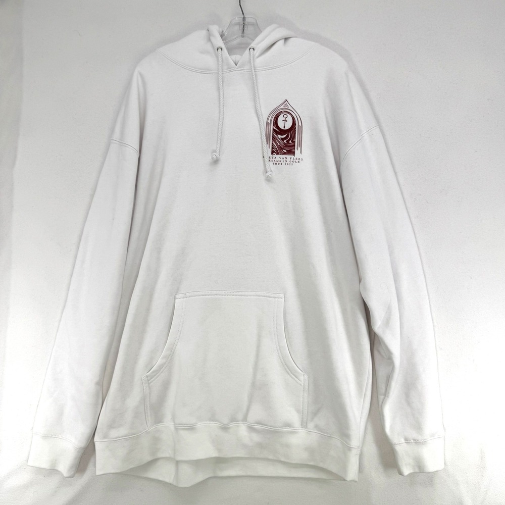 Greta Van Fleet Hoodie Unisex 2X White Dreams in Gold Tour 2022 Band Merch Rock